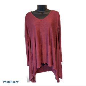 Cupio Long Sleeve V-neck Trapeze Sweater